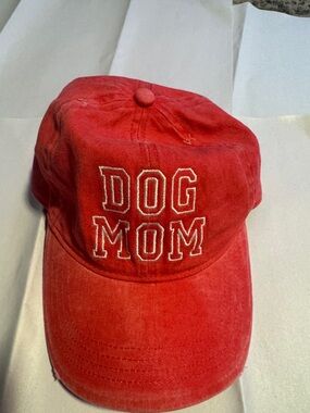 adidas Red "DOG MOM" Embroidered Baseball Cap
